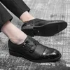 Klädskor 2024 Klassisk krokodilmönster Business Flat Men Designer Formell läder Mäns loafers julfest