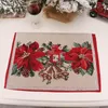 Table Mats Christmas Placemats For Dining 43X 34Cm Seasonal Winter Xmas Snowflakes Holiday Washable Dinner Set 6 With