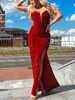 Runway Dresses Romagic DP V Neck Open Back Wedding Party Gown 2024 Evenemangsklänningar Slvless paljett Stretchy Graduation Cocktail Prom Dress T240330