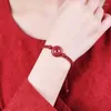 Bangle 1pcs Fashion Cinnabar Lucky Buckle Handmade Red Rope Bracelet Women Men Adjustable Jewelry Gift