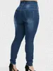 plus Size Jeans For Women High Wasited Denim Pants for Big Curve Style Butt Frt Waist Taper Leg ouc078 M5Tf#