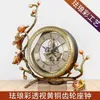 Table Clocks Luxurious Simple Second-jumping Clock Brass Desk Desktop Fashion Bedside Quartz Watch.