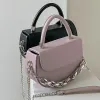 korean Style Women's Bag Small Square Handbags Purses Designer Fi Chains Crossbody Bags Female Flip Saddle Phe Bag c3gd#