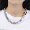 Summer New Hip Hop Square Crystal Necklace Mens Water Diamond Necklace Fashion Cuban Necklace Mens E7NL