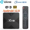 Set Top Box VONTAR X98H Smart TV Box Android 12 Allwinner H618 Quad Core Cortex A53 supporta 4K WiFi 6 Set-top box Google Voice Assistant Q240330