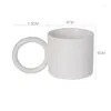 Tasses 350ml grande poignée ronde en céramique tasse à café créative thé au lait tasses de bureau Drinkware le cadeau d'anniversaire décor à la maison