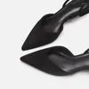 Casual Shoes Summer Black Pointed Toe Sling Temperament High Heeled French Girl Fashion Stiletto Sandals Office Women's