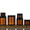 Bouteilles de stockage Bouteille en verre ambré - Pas facile à casser Protection UV Sans BPA Couvercle à vis d'huile multifonctionnel Réutilisable Verrouillage sécurisé