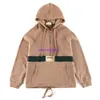 Grote hoodie AOP jacquard lettergebreide trui Acquard gebreid Hine E op maat gemaakt Jnlarged detail ronde hals katoen rood groen lint hoodie met halve rits 532