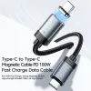 Toocki Magnetic USB C CABLE 100W PD Snabbladdningsdata för Xiaomi Poco Samsung Realme MacBook Type C Charger Cable