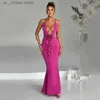 Urban Sexy Dresses 3D Flower Women Prom Dress Sexig Rem V Neck Halter Mermaid Black Long Party Evening Dress Celebrity Robe de Marie T240330