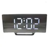 テーブルクロック電子目覚まし時計デジタルLEDラージディスプレイMirrorNoiseless Design Multifunction USB Desk Horloge Decor