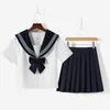 black White JK Uniform Summer Short/lg Sleeve Japanese School Uniforms Girls Sailor Sets Pleated Skirt JK Uniform COS Costume 50xl#