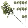 Decorative Flowers 12Pcs Artificial Pine Needles Branches Fake Greenery Picks Christmas Craft Embellishing