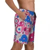 Pantalones cortos para hombre, pantalones cortos con flores para gimnasio, verano, planta Kawaii Hawaii, pantalones cortos para correr, Surf, transpirables, bañadores de playa personalizados DIY