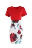 Robe fourreau à fleurs de couleur assortie, vêtements pour femmes de grande taille, automne