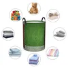 Laundry Bags Folding Basket American Football Ball Round Storage Bin Large Hamper Collapsible Clothes Toy Bucket Organizer