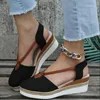 Sandalen 2024 Dames Chic Grote Sleehak Schoenen Ronde Neus Dikke Zool Outdoor Comfortabel Damesschoenen