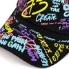 Bollmössor modebrev baseball mössa för kvinnor män graffiti sol hiphop visir vårhatt justerbar snapback gorras hombre