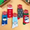 Femmes chaussettes 5 paires hommes/femmes coton dessin animé noël mignon père noël Elk neige drôle chaussette bonne année d'hiver cadeau