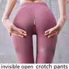 Leggings femininas zíper invisível Croth de ioga de gripes abertos PLUS PLUS TAMANHA CASAIS ALTA CAIS TRUSHERS ARTIBO DRAPA DAPAÇÃO DAPAÇÃO CLOT DAKP