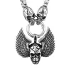Necklaces Angel Wings Skull Pendant Ghost Head Necklace for Men High Quality Punk Charm Stainless Steel Necklace Boyfriend Jewelry As Gift