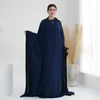 Roupas étnicas Muçulmano Jilbabs Manga Borboleta Com Capuz Abaya Islâmico Ramadan Hijab Robe Oração Vestuário Longo Khimar Modéstia Outfit