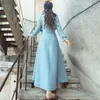 Misto lana da donna Yosimi 2021 Cappotti autunno inverno Donna Maxi Cappotto lungo manica Fl Blu Taglie forti Famale S-Xxl Giacche di lana Drop Deli Dhxfe