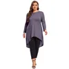 plus la taille Lg manches Casual Hi Low Blouse Lg Loose Fit Flare Printemps Automne Swing Tunique Tops Grande Taille Vêtements T-shirt 6XL y1bG #