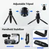 Caméscope vidéo WiFi 5K 56MP avec vision nocturne IR, écran tactile rotatif de 32 à 70°, microphone, stabilisateur portatif, capot, télécommande et 2 piles