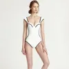 Kvinnors badkläder y retro svart vit randig push up one bit baddräkt bodysuit damer 2023 monokini kvinnor bad baddräkt dropp deli dh0qj