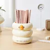 Storage Bottles 1pc Creative Stationary Cup Container Round Holder Sundries Organizer Box Pencil Case Cartoon Cute Home Decor