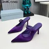 Robe chaussures été talons hauts sandales femmes designer métal cheville boucle sangle talon fin pompes de fête gladiateur femme 2024