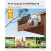 EBITCAM 4G LTE Cellular Security Camera Outdoor z kartą SD SIM, zasilanie słoneczną, brak wymaganych Wi -Fi, 2 -Way Live Video, 360 Full Cover Color Night Vision, Syrena Motion Siren Alert