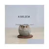 Planters Pots Creative Succents Ceramics Flower Pot Owl Thumb Small Breathable Ceramic Handicraft Decoration Drop Delivery Home Ga Dh9Bz