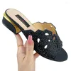 Dress Shoes 2024 Fashion Italian Design Casual African Slipper Rrhinestone Polka Dots Summer Party Women Platform Chunky High Heels Sandals