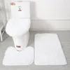 Bath Mats Winter Bathroom Mat Set Soft Fluff Shower Carpet Non-slip Floor For Bedroom Toilet Rugs Cover