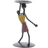 Titulares de vela Titular de metal Tealights Decorar estatueta africana Stand Tabletop Abstract Sculpture Style