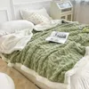 Filtar tjockt korallfleece facecloth lambool filt tupplur soffa kontor sjal luftkonditionering vuxna barn