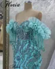 Runway Dresses Mint Green Crystals Celebrity Mermaid Sweetheart Red Carpet Vestidos De Noche Elegant Engagement Gowns