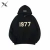 24 hoodie designer mens essentialsweatshirts hoodies byxor trend brev tryckt design långärmad rund rund lös tröja svart vit grå bomull essentialshoodie