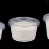 Disposable Cups Straws 50 Pcs Guiling Jelly Dessert Pudding For Store Plastic Ice Cream Bowls