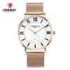 Orologi da polso Moda Chenxi Orologio da polso di marca Donna Uomo Amanti Orologi con fascino Impermeabile 076 Oro rosa Bianco Nero Maglia in acciaio inossidabile