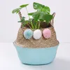 Natural Seaweed Woven Storage Pot, Foldable Basket, Hanging Container Case, Garden Planter, Flower Vase, Home Decor, XS-XL