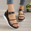 Sandalias Cuñas de PVC transparentes para mujer Verano Fondo grueso Antideslizante Roma Sandalias jer Light Tobillo Correa Plataforma gruesa H240328MNAC