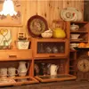 Kitchen Storage Japanese Simple Cabinet Solid Wood Drawer Shelf Tea Set Water Cup Rack Desktop Cosmetics Organizer