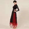Fi – Costumes de danse folklorique chinoise pour femmes, vêtements de spectacle sur scène, manches mi-longues fendues, Costumes de danse chinoise Dr n822 #