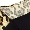 Plus la taille col carré élégant Fi Blouse femmes Lg manches léopard printemps automne grande taille Peplum Top T-shirt 5XL 6XL 7XL z6OQ #