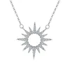 Ketten S925 Sterling Silber Classic Full Diamond Sonnenblumen Halskette für Frauen in Europa und Amerika Cross grence Luxusbeschichtung