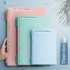 4pcs Livro de folhas soltas PP PP Covercolorful Binder Ring Spiral Ring Transparente Plástico Future Stationery Office Supplies